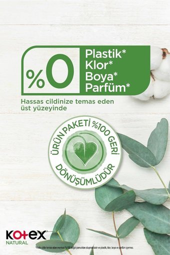 Kotex Natural Quadro Organik Antialerjik Orta Normal 22'li Hijyenik Ped 1 Adet