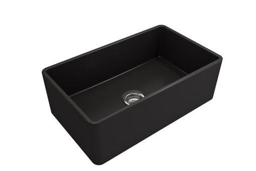 Bocchi Lavello 1138-004-0120-03 455 mm Damlalıksız Tezgah Altı Tek Gözlü Dikdörtgen Orta Seramik Eviye Siyah