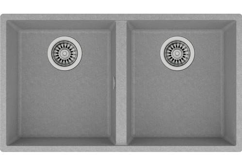Teka Square 760 TG 435 mm Damlalıksız Tezgah Altı Çift Gözlü Dikdörtgen Sağ-Sol Granit Eviye Gri