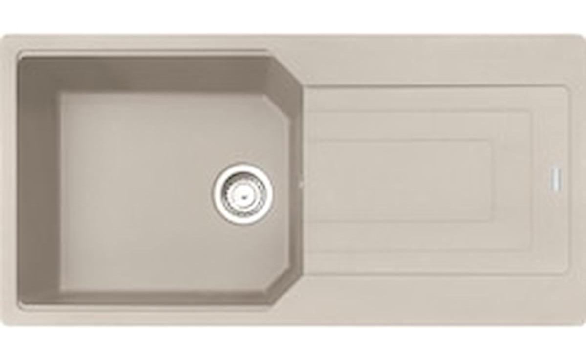 Franke UBG 611-100 Sahara 500 mm Damlalıklı Tezgah Üstü Tek Gözlü Dikdörtgen Sol Granit Eviye Bej