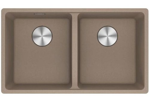 Franke MRG 120-35-35 Oyster 433 mm Damlalıksız Tezgah Altı Çift Gözlü Dikdörtgen Sağ-Sol Granit Eviye Kahverengi