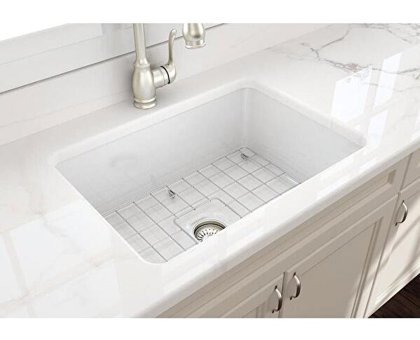 Bocchi Sotto 1360-001-0120 480 mm Damlalıksız Tezgah Altı Tek Gözlü Dikdörtgen Orta Seramik Eviye Beyaz