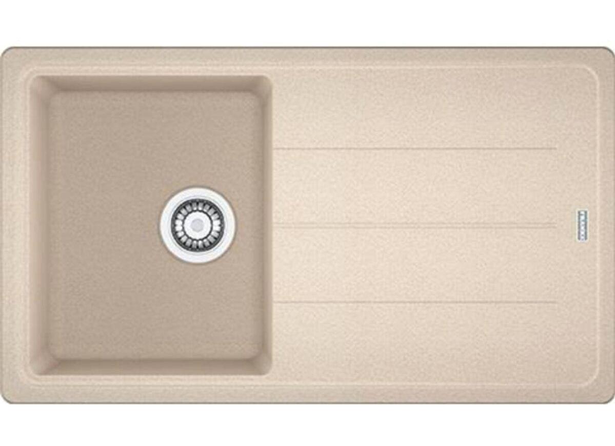 Franke Basis Bfg 611-86 Avena 500 mm Damlalıklı Tezgah Üstü Tek Gözlü Dikdörtgen Sağ Granit Eviye Bej
