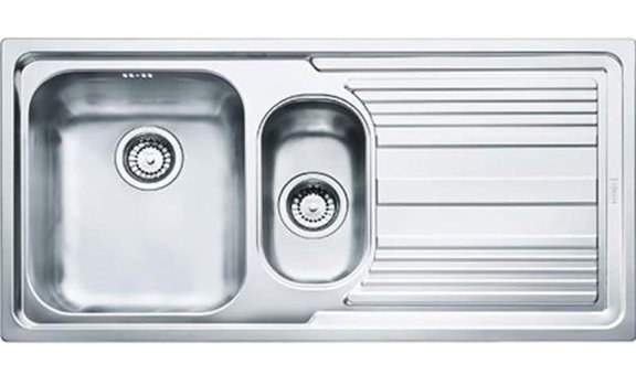 Franke Logica Line LLL 651 500 mm Damlalıklı Tezgah Üstü 1.5 Gözlü Dikdörtgen Sağ Paslanmaz Çelik Eviye Gri
