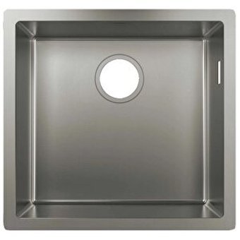 Hansgrohe S719-u400 400 mm Damlalıksız Tezgah Altı Tek Gözlü Kare Orta Paslanmaz Çelik Eviye Gümüş