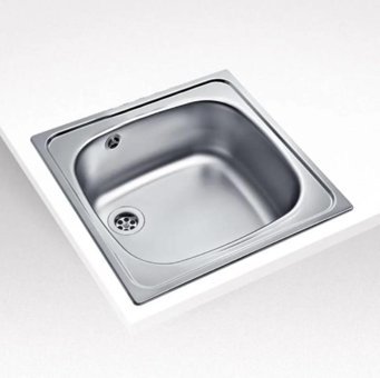 Teka E50 465.440 420 mm Damlalıksız Tezgah Üstü Tek Gözlü Kare Orta Paslanmaz Çelik Eviye Gri