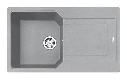Franke Urban UBG 611-86 500 mm Damlalıklı Tezgah Üstü Tek Gözlü Dikdörtgen Sağ Granit Eviye Gri
