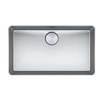 Franke Mythos Myx 210-70 412 mm Damlalıksız Tezgah Altı Tek Gözlü Dikdörtgen Orta Paslanmaz Çelik Eviye Gri