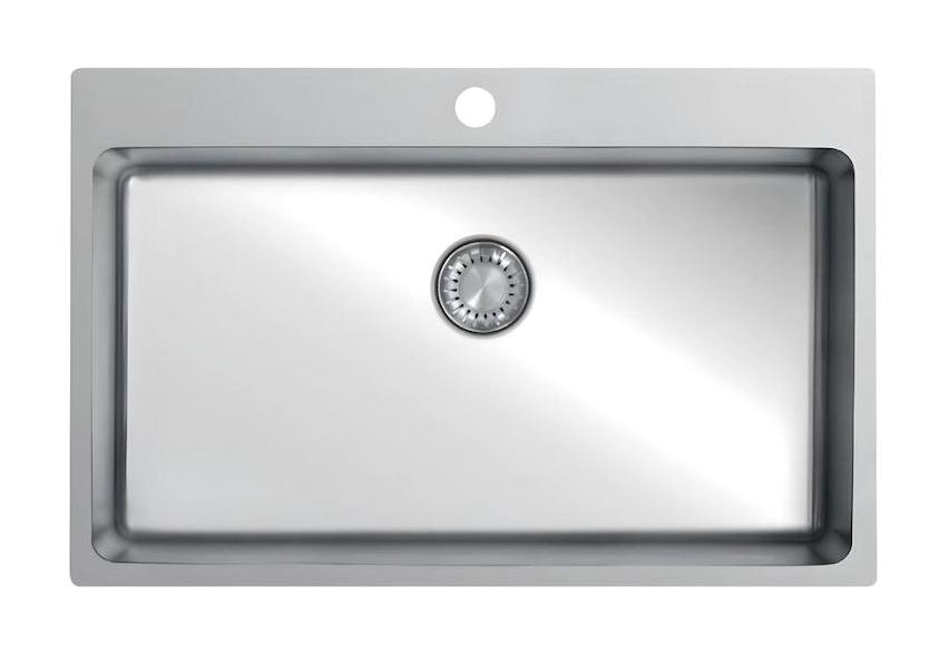 Ukinox ME 790 500 mm Damlalıksız Tezgah Üstü Tek Gözlü Dikdörtgen Orta Paslanmaz Çelik Eviye Gri