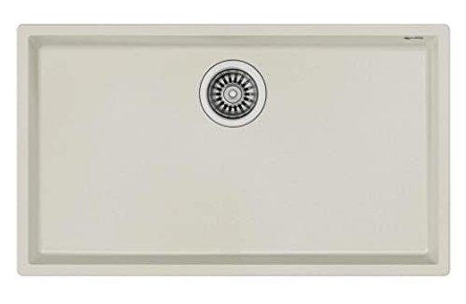 Teka Square 72.40 TG 440 mm Damlalıksız Tezgah Altı Tek Gözlü Dikdörtgen Orta Granit Eviye Bej