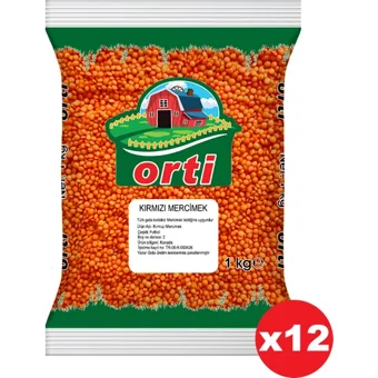 Orti Kırmızı Mercimek 12x1 kg