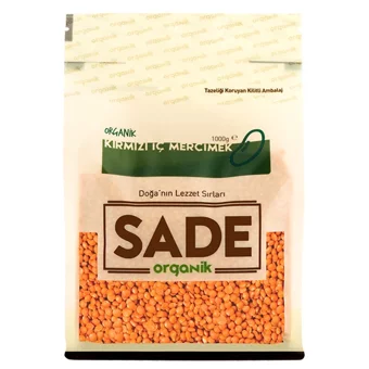 Sade Organik Kırmızı Mercimek 1 kg