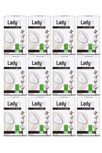 Lady Fit Pamuk Organik Antialerjik Orta Normal 24'lü Hijyenik Ped 12 Adet
