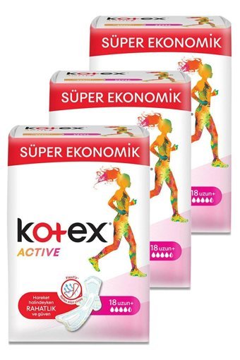 Kotex Actıve Quadro Organik Antialerjik Orta Uzun 18'li Hijyenik Ped 1 Adet