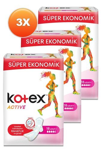 Kotex Actıve Quadro Organik Antialerjik Orta Uzun 18'li Hijyenik Ped 1 Adet