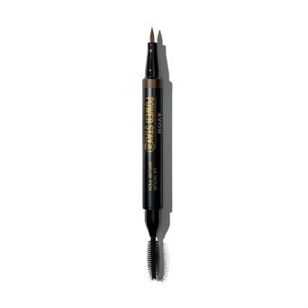 Avon Power Stay Çift Taraflı Fırçalı İnce Uçlu Suya Dayanıklı Kaş Kalemi Kahverengi