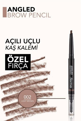 Flormar Angled Brow Asansörlü Çift Taraflı Fırçalı İnce Uçlu Suya Dayanıklı Kaş Kalemi Bej