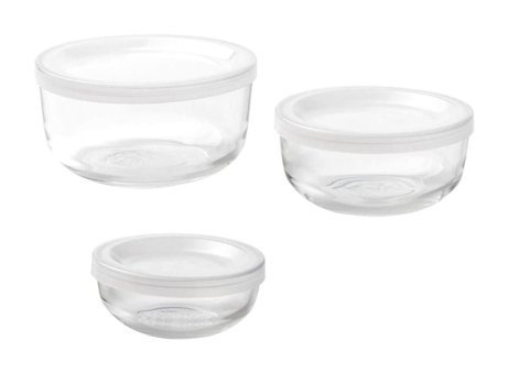 Ikea Bestamma 3 Parça Yuvarlak Cam Saklama Kabı