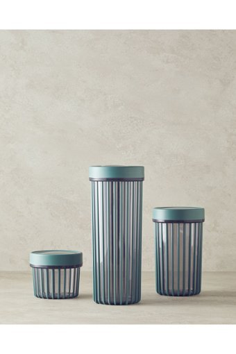 English Home Mixed 3 Parça Silindir - Yuvarlak Plastik Saklama Kabı