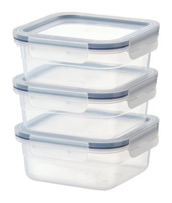 Ikea 3 Parça Kare Plastik Saklama Kabı