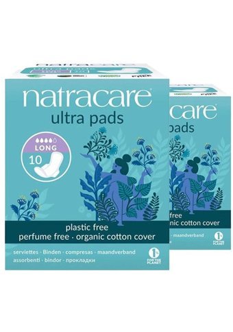 Natracare Organic Cotton Cover Organik Kalın Gece 10'lu Hijyenik Ped 2 Adet