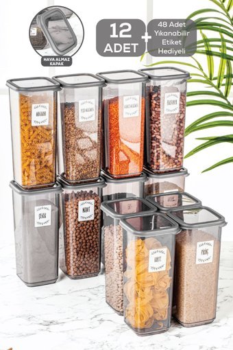 Meleni Home 12 Parça Dikdörtgen Plastik Saklama Kabı