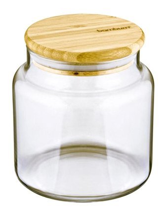 Bambum Zone 1 Parça Silindir - Yuvarlak Cam Saklama Kabı 600 ml