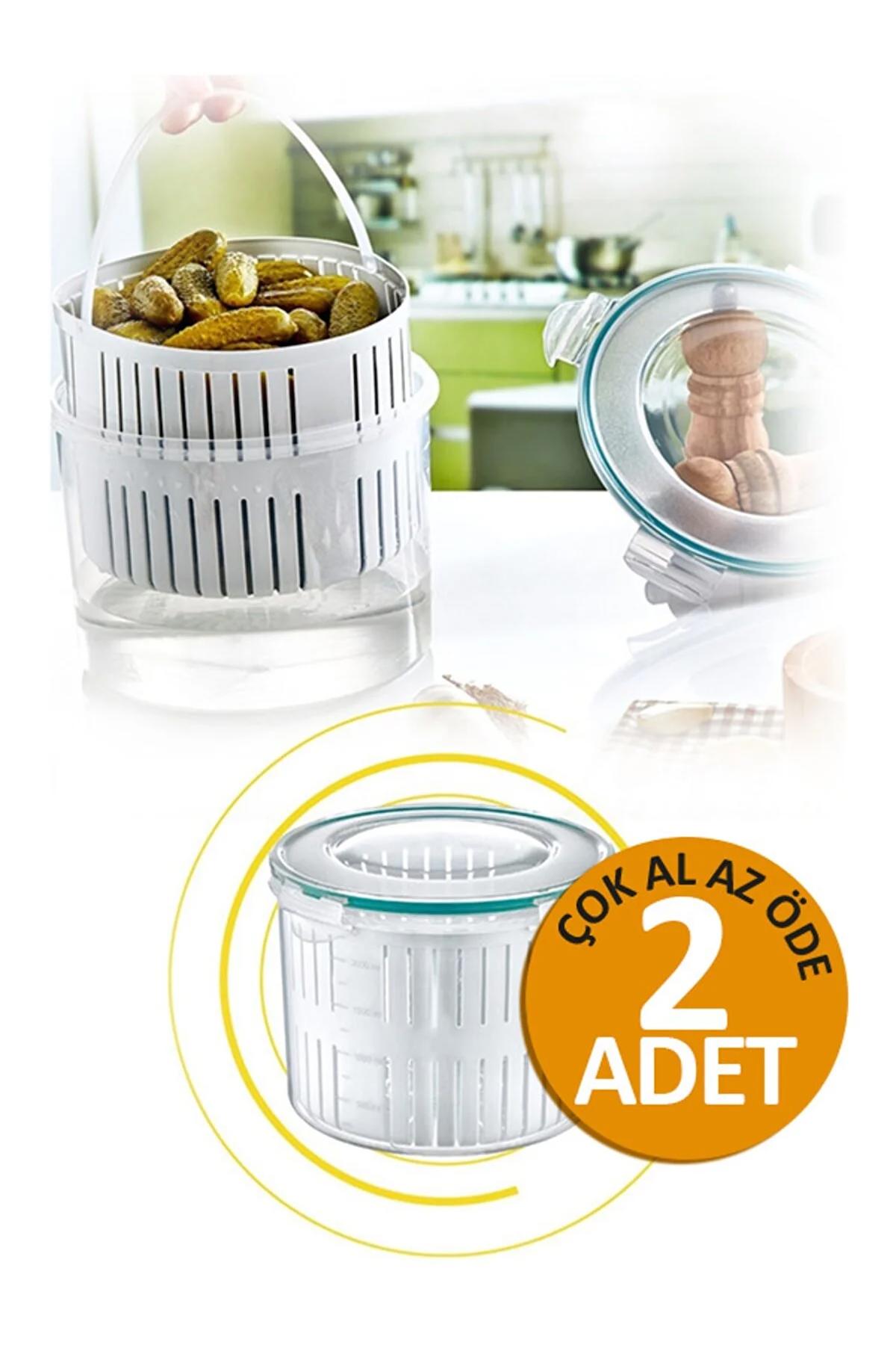Morlimon 2 Parça Yuvarlak Plastik Saklama Kabı