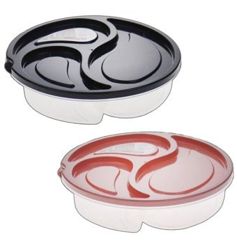 Royaleks Group MP-7050 3 Parça Yuvarlak Plastik Bölmeli Saklama Kabı 200 ml