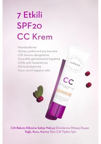 Lumene Açık 7 Etkili Renk Dengeleyici Fair Güneş Koruyuculu CC Krem 30 ml