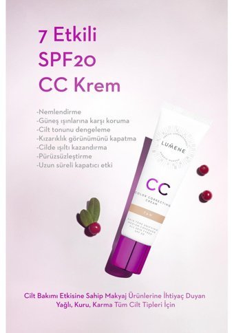 Lumene Koyu 7 Etkili Renk Dengeleyici Tan Güneş Koruyuculu CC Krem 30 ml