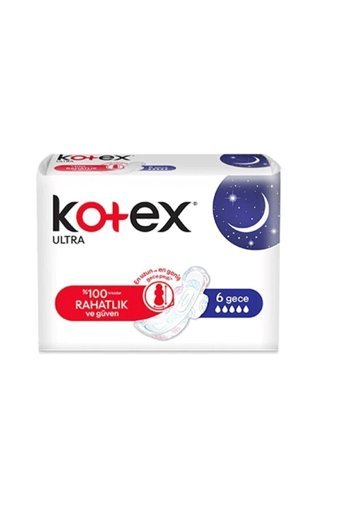 Kotex Organik Antialerjik Kalın Gece 6'lı Hijyenik Ped 24 Adet