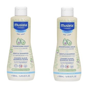 Mustela Konak Önleyici Göz Yakmayan Yenidoğan Normal Ciltler İçin Avokadolu Bebek Şampuanı 2x500 ml