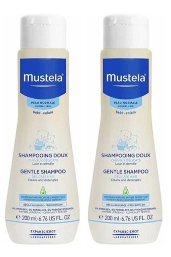 Mustela Gentle Konak Önleyici Göz Yakmayan Hipoalerjenik Yenidoğan Hassas Ciltler İçin Bebek Şampuanı 2x200 ml