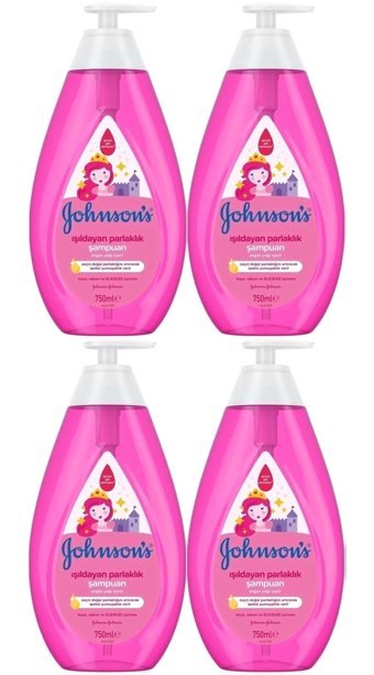Johnson's Baby Işıldayan Parlaklık Konak Önleyici Göz Yakmayan Hipoalerjenik Yenidoğan İçin Argan Yağlı Bebek Şampuanı 4x750 ml