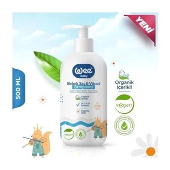 Wee Baby Vegan Konak Önleyici Göz Yakmayan Hipoalerjenik Yenidoğan Hassas Ciltler İçin Papatya Özlü Bebek Şampuanı 500 ml