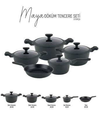 Arow Maya 9 Parça Döküm Tencere Seti
