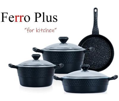 Ferro Plus 7 Parça Alüminyum - Döküm Tencere Seti