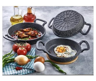 Dmp Marshomewares Essenso 3 Parça Döküm - Granit Tencere ve Tava Seti