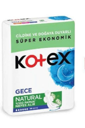 Kotex Natural Quadro Organik Antialerjik Orta Gece 14'lü Hijyenik Ped 12 Adet