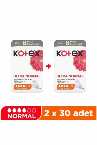 Kotex Organik Antialerjik Orta Normal 30'lu Hijyenik Ped 2 Adet