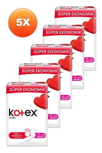 Kotex Organik Antialerjik Orta Ultra Uzun 20'li Hijyenik Ped 1 Adet