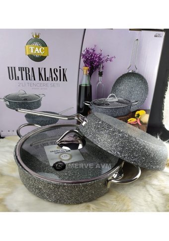 Taç Granit 3 Parça Granit Tencere ve Tava Seti