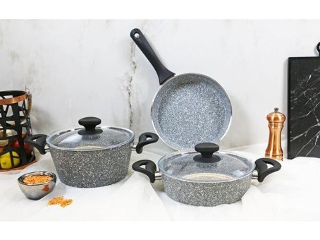 Evita Eco Bio 5 Parça Granit Tencere Seti