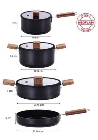 Neoflam D-neobn7s 7 Parça Alüminyum - Döküm Tencere Seti