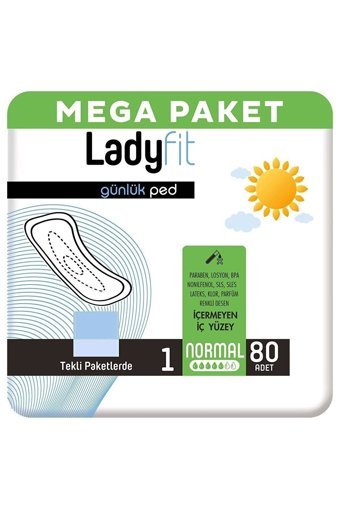 Lady Fit Organik Antialerjik İnce Normal 80'li Hijyenik Ped 1 Adet
