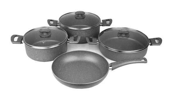 Mehtap Gray 7 Parça Granit Tencere Seti