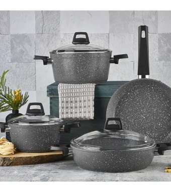 Amboss Orion 7 Parça Granit Tencere ve Tava Seti