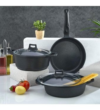 BersaChef Iron 5 Parça Granit Tencere Seti