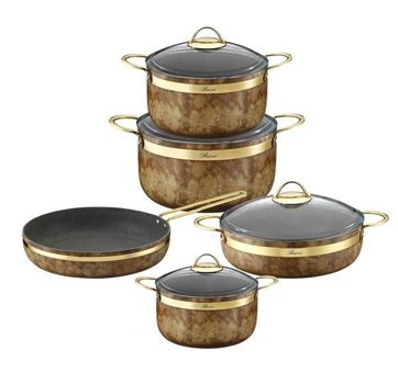 Brioni Royal Stone 9 Parça Granit Tencere Seti